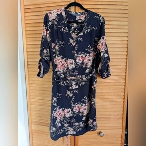 Brixon Ivy shirt dress, navy and pink floral